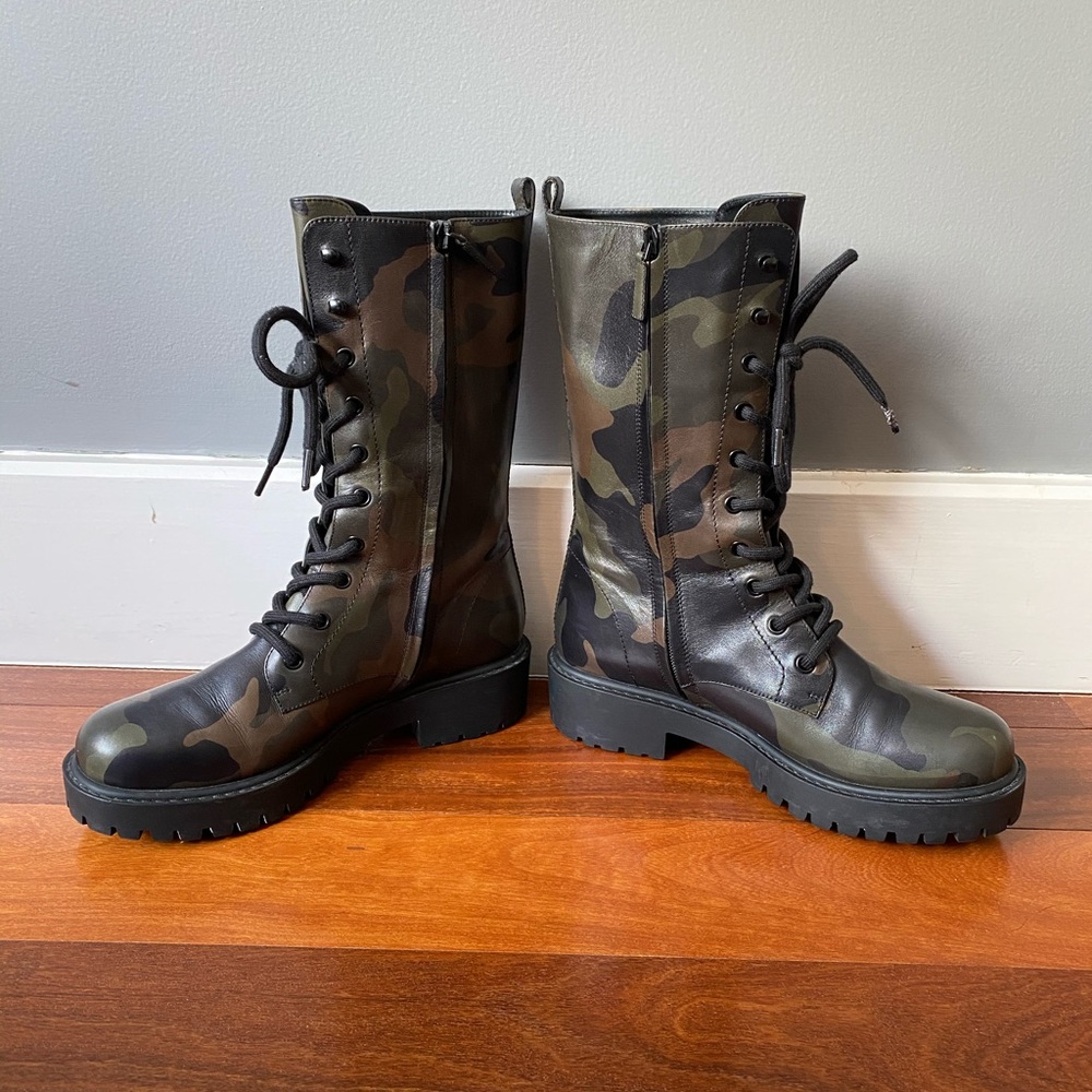 Michael Kors Collection Camouflage Combat Boots